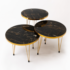 Black nesting table set of 3